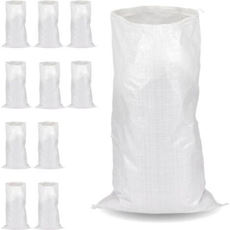 Flandria 10 Sacs à Gravats Polypropylène 55x95 cm, Résistant (55Kg) et Réutilisable, Pour Chantier, sable, terre, graviers, Déchets Verts (1/5)