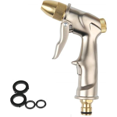 Pistolet d'arrosage avec buse en Laiton, Réglable de Jet à pulvérisation, pulvérisateur Manuel pour Le Lavage/l'arrosage des pelouses et du Jardin (1/5)
