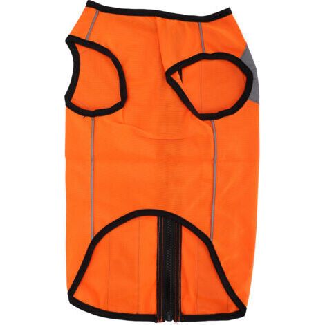 Vêtements de sécurité de nuit pour animaux de compagnie, veste brillante, gilet léger réfléchissant, fermeture éclair pour chiens, Orange fluorescent XL (1/5)