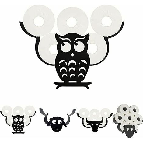Toilettenpapierhalter mit Tiermotiv, niedlicher Toilettenpapierhalter mit Tiermotiv, Wandmontage, Toilettenpapierhalter für Schlafzimmer, Küche, Eule, Badezimmerzubehör (1/5)