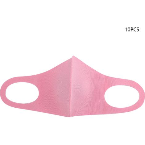 10 Pièces Masque Enfant Réutilisable Anti-Poussière Anti-UV Respirant, Bandeau Buccal Rose (1/5)