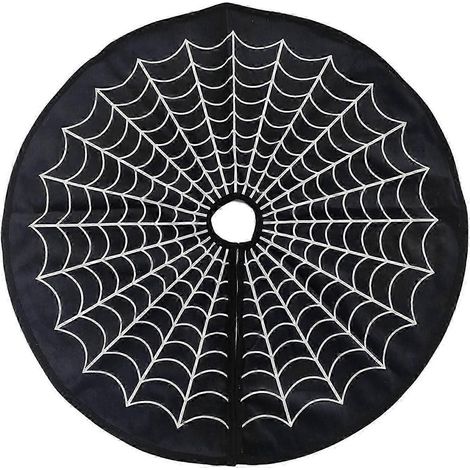 Jupe de sapin en forme de toile d'araignée 2025, décorations de Noël et d'Halloween, base de jupe de sapin, décoration pour sapin de fêtes (60 cm / 24 pouces) (1/4)