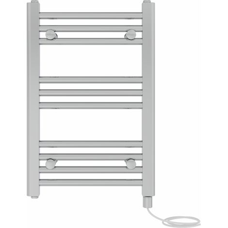 Prefilled Electric Straight Heated Towel Rail Radiator Ladder Warmer 600x400mm Chrome (1/5)