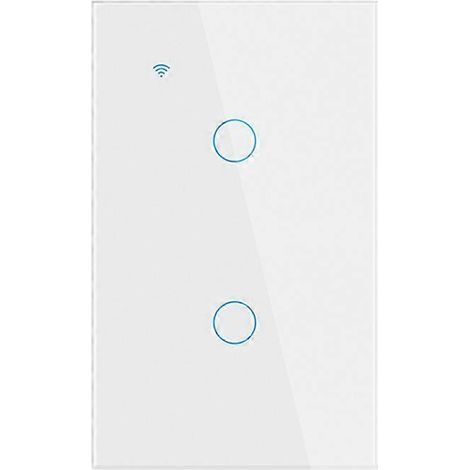 Interrupteur mural intelligent Tuya US WiFi 1/2/3/4 postes sans fil neutre. à capteur tactile et LED. compatible avec Alexa Home. (1/4)