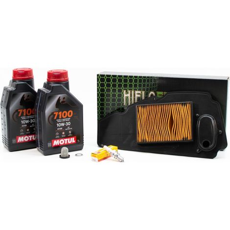 Kit Révision Filtres Bougies pour HONDA NSS FORZA 250 X de 2005 à 2013 - MOTUL 7100 10W30 2L