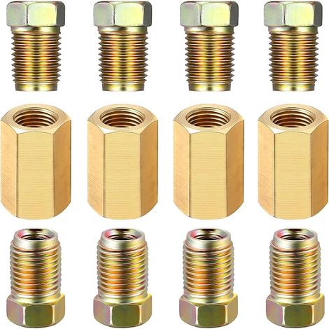 Kit de raccord de tuyau de frein en laiton 1/4" (1/4 pouce) pour l'installation, l'entretien et l'utilisation pratique.-AquaForge (1/5)