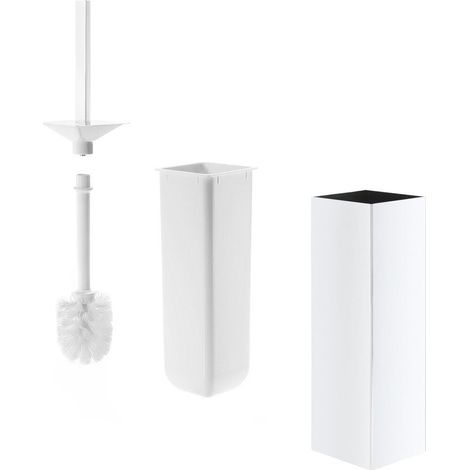Inda - Porte-balai mural/debout My Way en acier blanc mat (1/2)