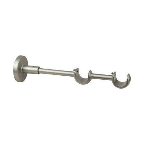 Supporto per bastone tenda doppio aperto Ø 20mm lunghezza 20cm in nichel