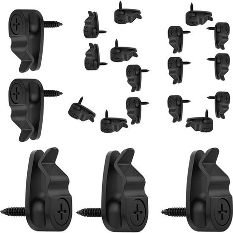 Ganchos para cables de exterior，Soportes para cables de iluminación，Decoraciones colgantes，50 piezas，Negro (1/5)