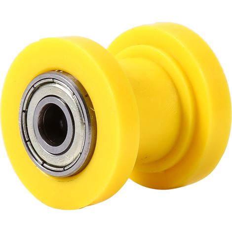 Roue de guidage de pignon tendeur adaptée aux motos tout-terrain de diamètre intérieur 8 mm (jaune) (1/4)