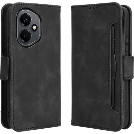 Custodia a libro per Honor 400 5G, con scomparto per carte, nera (1/5)