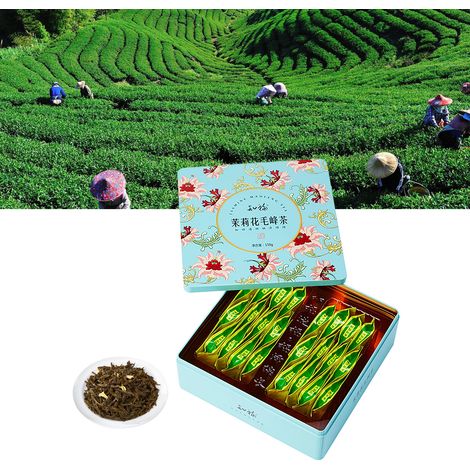 Thé Vert Parfumé au Jasmin 150g - Saveur Intense, Idéal pour Réceptions et Moments Conviviaux