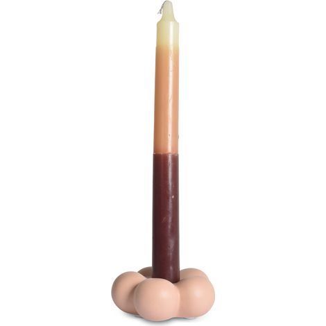 Bougeoir en céramique forme de fleur coloris nude (1/5)