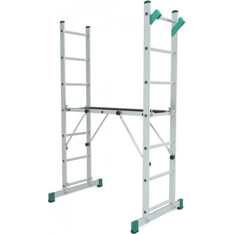 Plateforme échafaudage adaptable aux escaliers – Hauteur maximale 1,00 m – Charge 150 kg – Aluminium léger et durable – Patins antidérapants