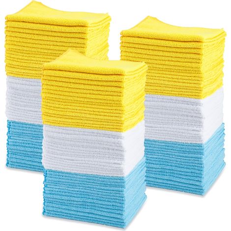 Paños de limpieza de microfibra, paquete de 144, multicolor, 30,5 x 30,6 cm (1/5)