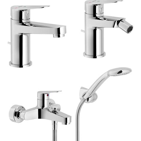 Set miscelatori lavabo bidet e vasca Nobili Blues cromati a risparmio idrico (1/5)