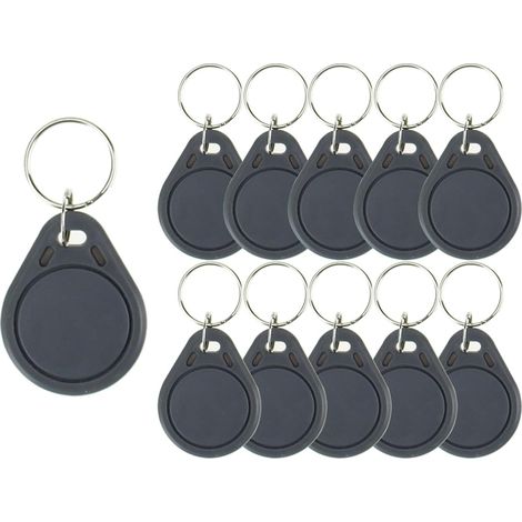 Lot de 100 porte-clés RFID IC 13,56 MHz, RFID, ISO14443A Classic 1K Tag NFC RFID, pour contrôle d'accès, lecture seule, ABS étanche (1/5)
