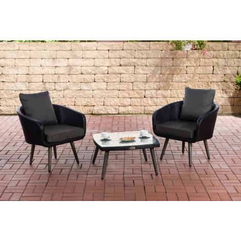 Balkon-Set Ameland Sitzhöhe 45 cm anthrazit schwarz (1/5)