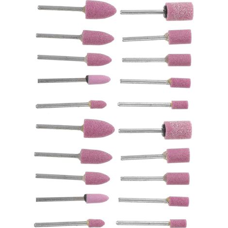 20pcs Meules Abrasives Montées en Pierre Légères Compatibles Outils Rotatifs pour Polissage et Meulage de Verre et Moules (1/5)