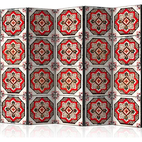 Paravent 5 Volets "Dance of Red Line" 172x225cm (1/2)