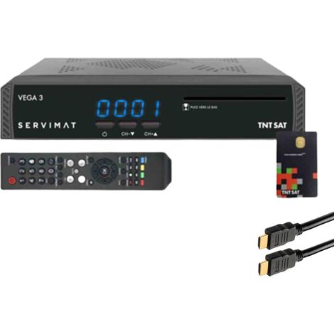 Pack SERVIMAT Récepteur TV satellite Full HD + Carte d'accès TNTSAT V6 + Câble HDMI (1/5)