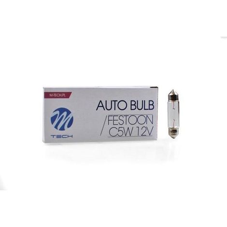 AMPOULE HALOGENE C5W SV8.5 (41MM) T11X41 12V 5W (BOITE DE 10) MTECH