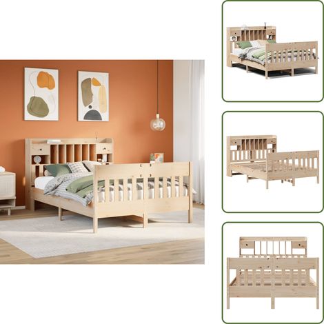 vidaXL Cadre de lit sans matelas 140x200 cm bois massif de pin