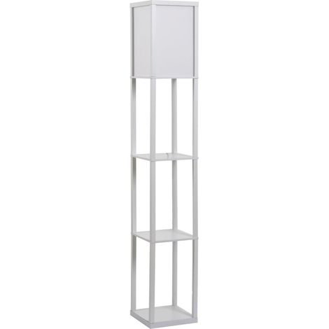 Lámpara de pie con estantes de madera 26 x 26 x 160 cm para salón y dormitorio (1/5)