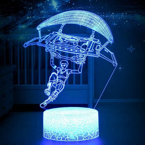 Lampe 3D Cristal Pokémon RGB Lumineuse Humeur Changeante 7 Couleurs Socle LED Veilleuse Cool pour Anniversaire Noël Fête Cadeau (Base Fissurée Glissante) (1/5)