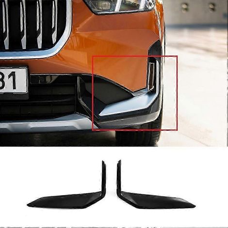 Accessoires compatibles avec BMW X1 U11 2023-2024 XLine : lame de pare-chocs avant, grille de feux antibrouillard et garnitures noires. (1/5)