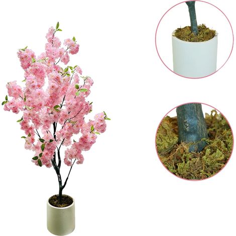 Albero di ciliegio in fiore, aspetto realistico, elegante decorazione d'interni, 150 cm A (1/2)