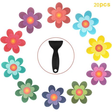 20 Premium-Antirutschaufkleber für Badewanne und Dusche mit Abzieher - Crezuo
