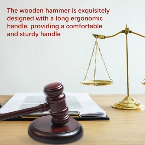 Hammer und Resonanzboden-Set für Anwälte Richter und Aufsichtsratsvorsitzende Das perfekte Schreibtischaccessoire für den Vorsitzenden eines rot (1/4)