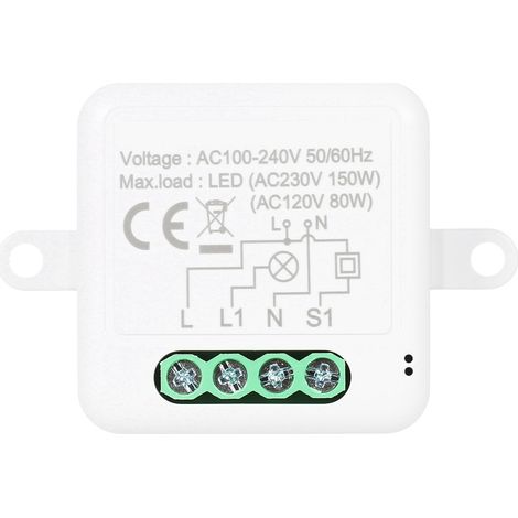 Module variateur Zigbee 3.0 commande à distance via appli Smart Life compatible Assistant Vocal Home, interrupteur 1 voie mini 39x39x18mm (1/3)