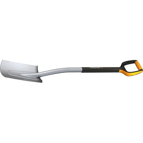 Fiskars Pala de jardín, Borde redondo para suelos blandos, longitud: 120 cm, Negro/Naranja, 1003681