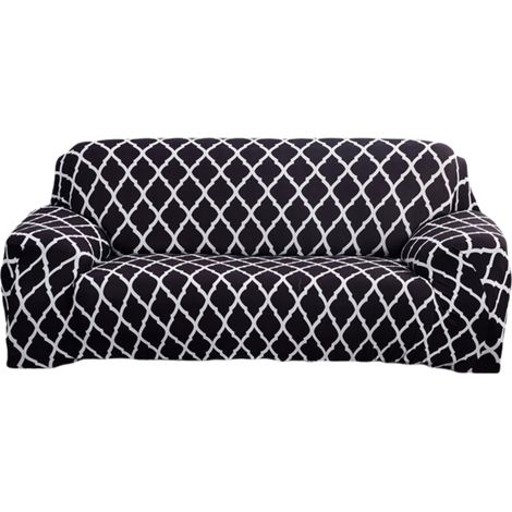 Housse De Canapé - Extensible - Pour Canapé 4 Places - Imprimé Fleuri - 1 Pièce (1/5)
