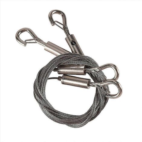 Câble de suspension réglable pour tableaux, supports robustes - Lot de 2, fil d'acier inoxydable 2 m x 1,5 mm (1/4)