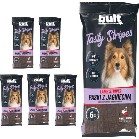 BULT Tasty Stripes Golosinas para perros de cordero 5x60g (1/3)