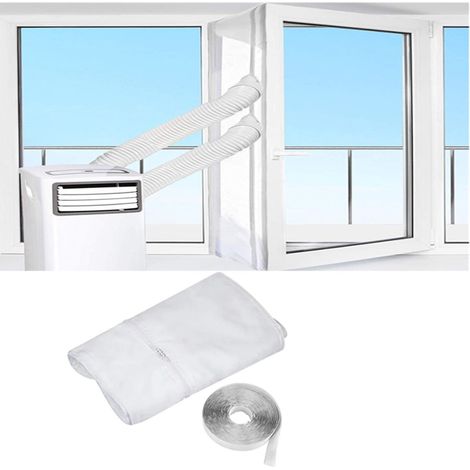 Joint d'étanchéité pour fenêtre de climatisation - Kit d'étanchéité pour fenêtre de climatisation - 400 cm - Joint double pour tuyau - Pour climatiseurs portables - Fixation Velcro - Montage facile - (1/5)