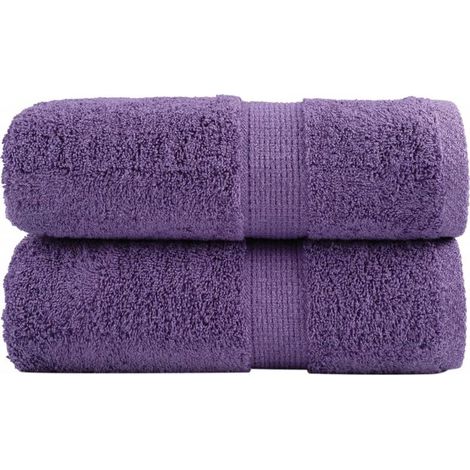 Serviettes de toilette premium SOLUND, lot de 2, violettes, 30 x 30 cm, 600 g/m² (1/5)