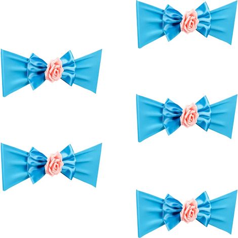 Elegantes lazos de satén para sillas con lazo - azul lago