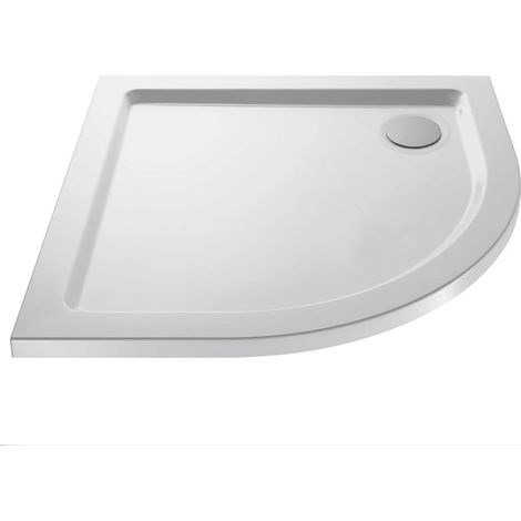900mm Quadrant Shower Tray Low Profile Modern Style with Waste Option, With Waste