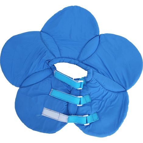 Elizabeth Halsband mit Kuhblumenmuster, konisch, verstellbar, atmungsaktiv, faltbar und wasserdicht, für Hunde und Katzen, blaues Blumenmuster, Größe L (1/5)
