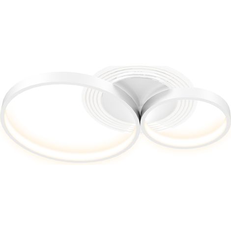 Plafonnier LED 40W, température de couleur sélectionnable 3000K/4000K/6500K, convient aux chambres, salons, cuisines et salles à manger, blanc.
