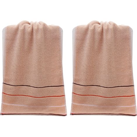Serviettes de toilette en coton, douces et absorbantes, pour salle de bain, hôtel, spa, salle de sport, lot de 2, 33 x 73 cm