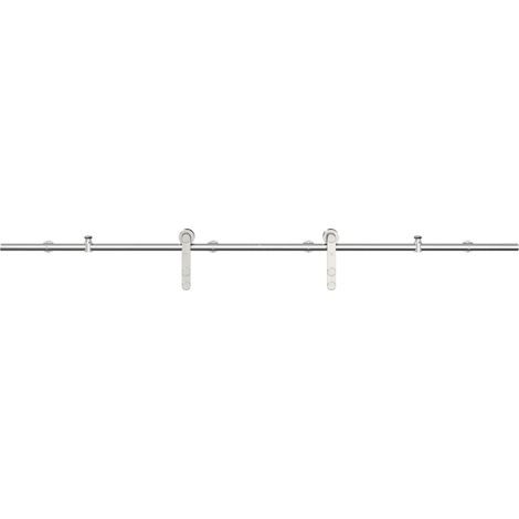 Maison Exclusive - Schiebetür-Beschlagsatz 183 cm Edelstahl Silbe