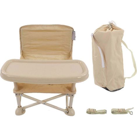 Chaise de pique-nique portable pour bébé Trottie, pliable pour l'extérieur, ceinture de sécurité, haute fiabilité, compatible avec l'allaitement, beige standard, intelligente (1/5)