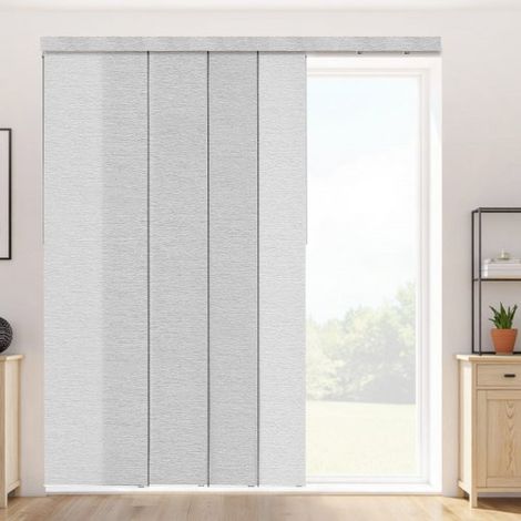 Persianas de Panel Riel Extensible Ancho de 116-218 cm Paneles Recortables Alto de 243 cm Verticales para Puertas Correderas, Puertas de Patio, Separadores de Ambientes, Ventanas, Gris (1/5)