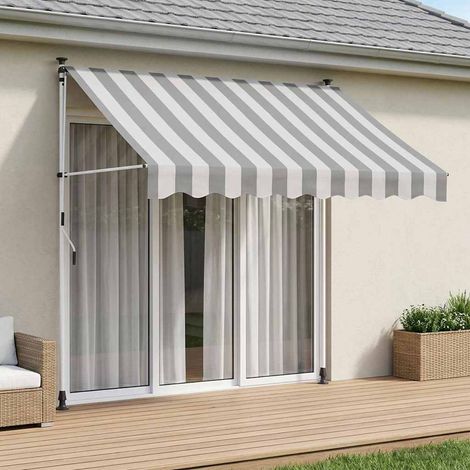 vidaXL Auvent rétractable manuel Anthracite et blanc 150 cm (1/5)
