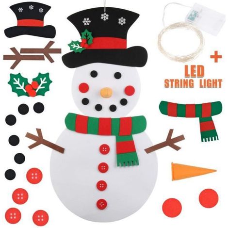 Décoration murale Sapin de Noël DIY avec 50 LEDs et 18 ornements - (1/4)